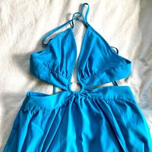 Shein size small blue backless dress with cutouts